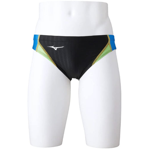MIZUNO N2MB1025 Men's Swimsuit Stream Ace V Pants Black/Light Blue/Lime XL NEW_1