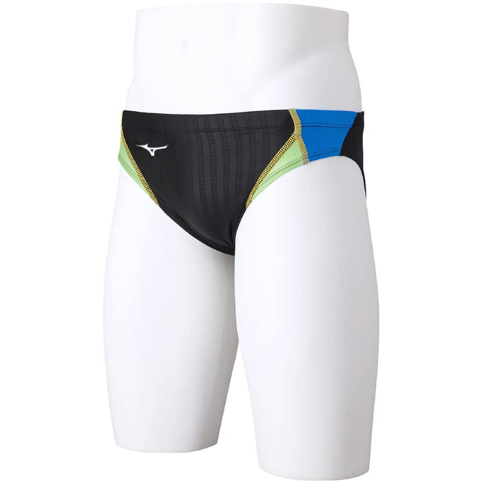 MIZUNO N2MB1025 Men's Swimsuit Stream Ace V Pants Black/Light Blue/Lime XL NEW_3