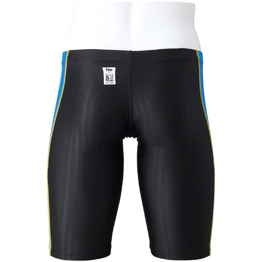 MIZUNO N2MB1024 Men's Swimsuit STREAM ACE Half Spats Black/Light Blue/Lime L NEW_2
