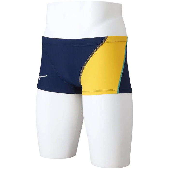 MIZUNO N2MB0560 Men's Exer Suit UP Short Spats Navy/Yellow Size S Polyester NEW_3