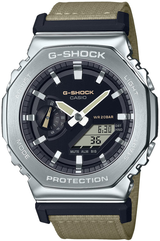 CASIO G-SHOCK Metal Covered GM-2100C-5AJF Men's Watch Cloth band Beige NEW_1