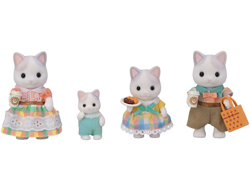 EPOCH Sylvanian Families LATTE CAT FAMILY FS-52 Miniature Animal Action Doll NEW_1
