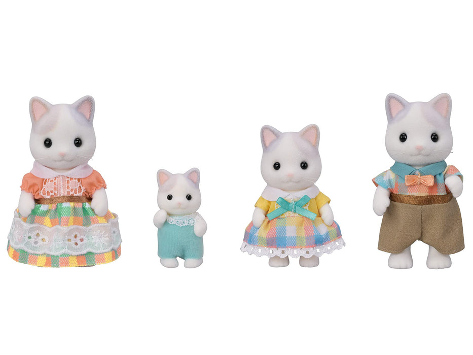 EPOCH Sylvanian Families LATTE CAT FAMILY FS-52 Miniature Animal Action Doll NEW_3