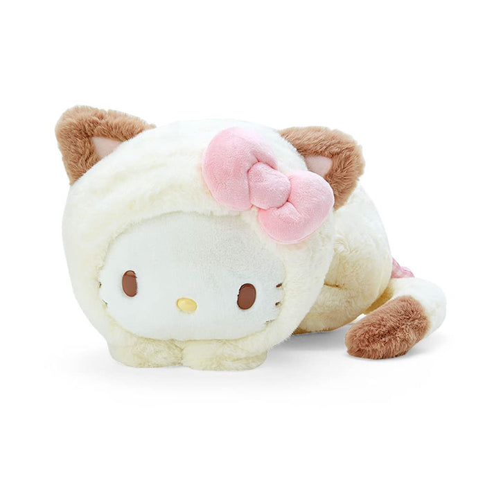 Sanrio Character Hello Kitty Cat Cushion Relaxing Cat Plush Doll 840378 NEW_1