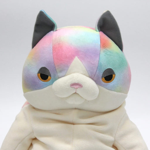Shinada Global Mochi-Neko Cat Rainbow Color L Size Plush Doll MONE-0350R NEW_2