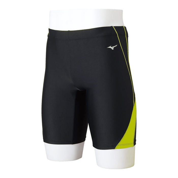 MIZUNO N2JBA103 Men's Swimsuit Half Spats Inseam 21cm Black/Lime S Polyester NEW_1