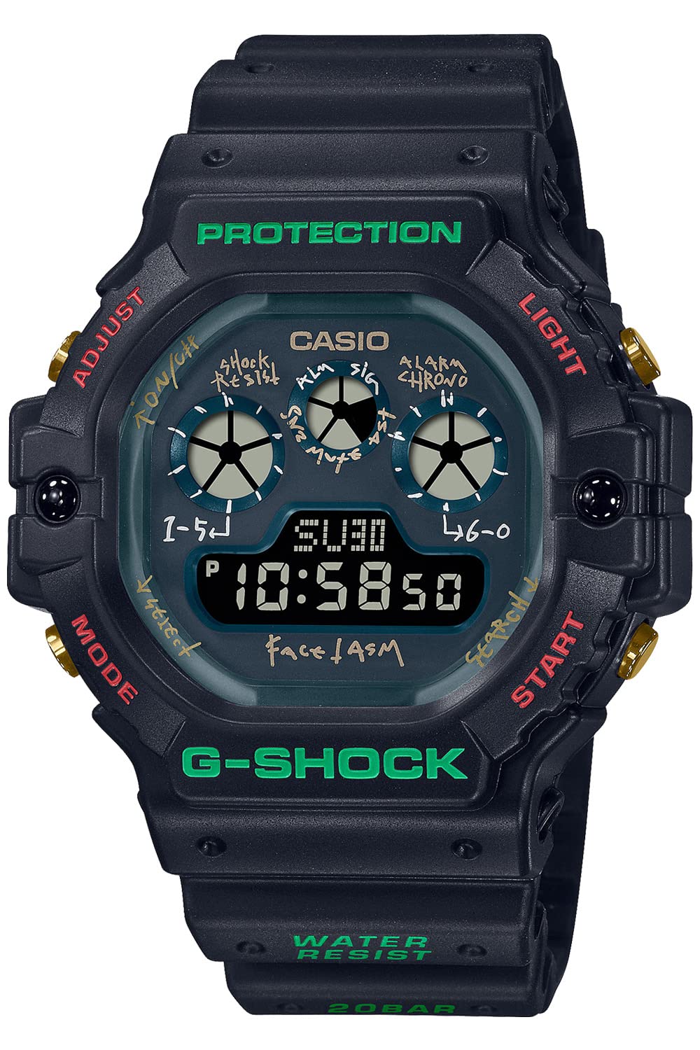 CASIO G-Shock DW-5900FA-1JR FACETASM Men Watch Black Resin Band