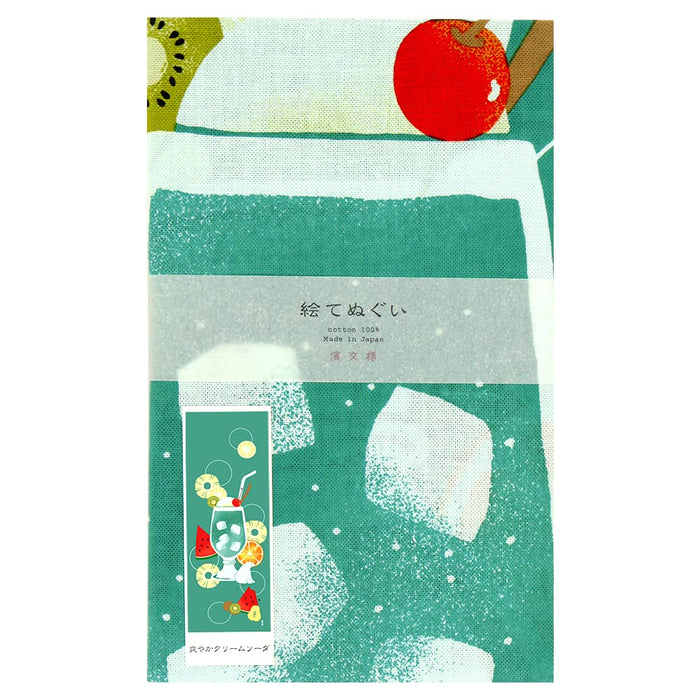 hama pattern picture tenugui refreshing cream soda 34x90cm Cotton Cut Cloth NEW_2