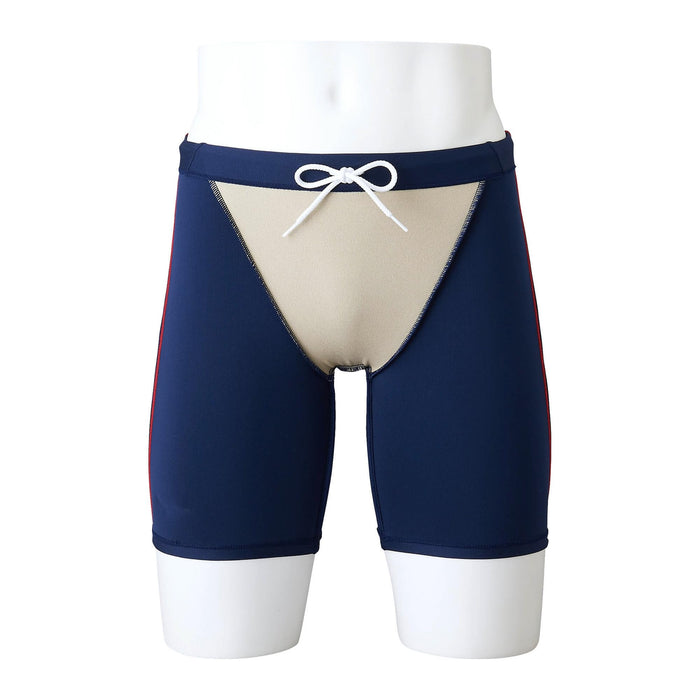 Mizuno N2MBAA11 Men's Swimsuit Basic Halfspats 19 cm Inseam Navy/Red Size M NEW_4