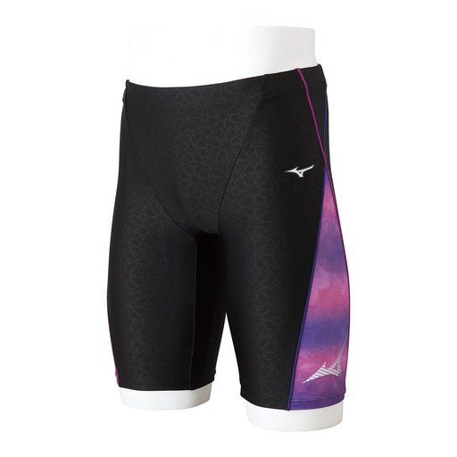 Mizuno N2JBA606 Men's Swimsuit Half Spats Stroak One Black/violet fizz S NEW_1
