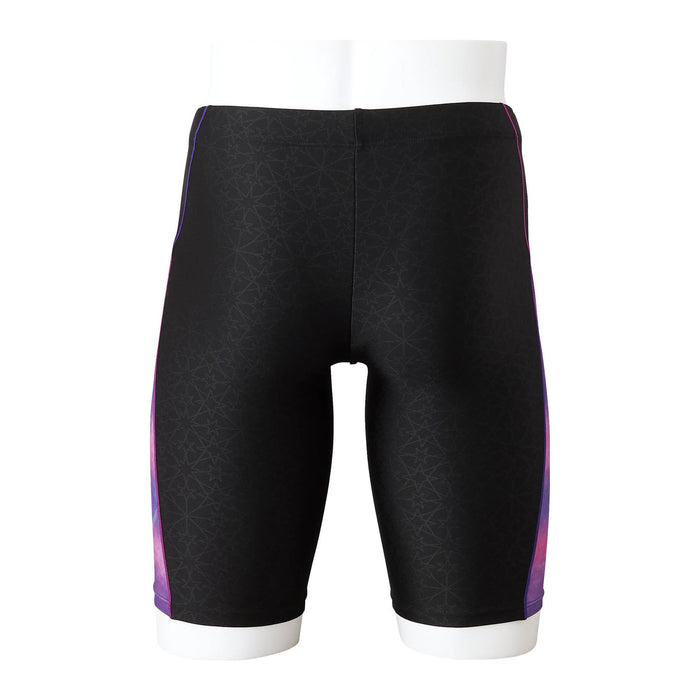 Mizuno N2JBA606 Men's Swimsuit Half Spats Stroak One Black/violet fizz S NEW_2
