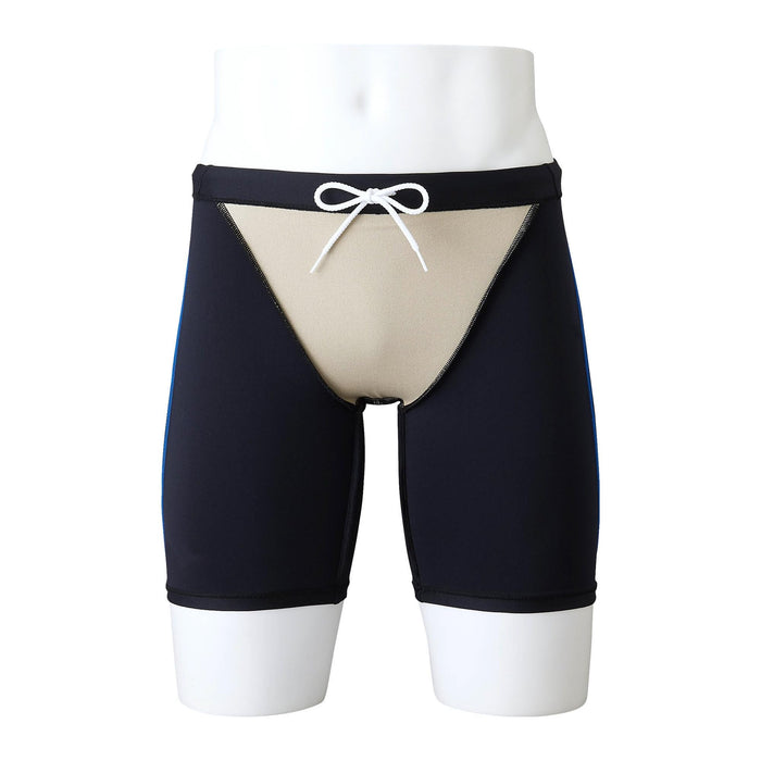 Mizuno N2MBAA11 Men's Swimsuit Basic Halfspats 19 cm Inseam Black/Blue Size M_4