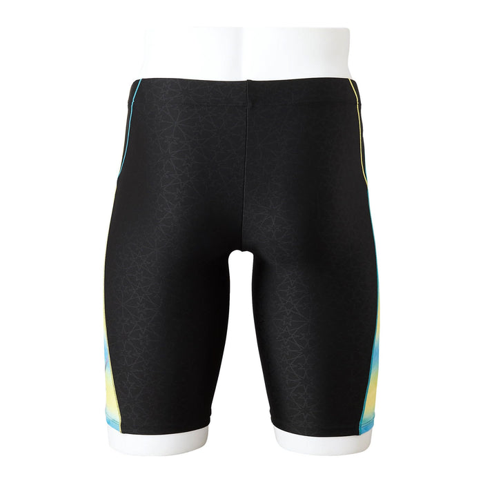 Mizuno N2JBA606 Men's Swimsuit Half Spats Stroak One Black/turquoise Blue S NEW_2