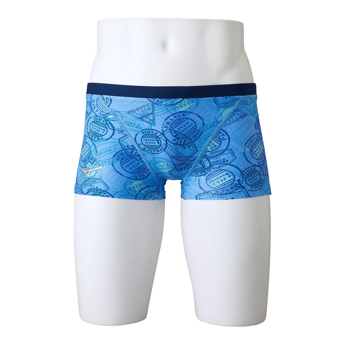 Mizuno N2MBA566 Men's Light Blue Swimsuit Short Spats Ri Collection M Polyester_1