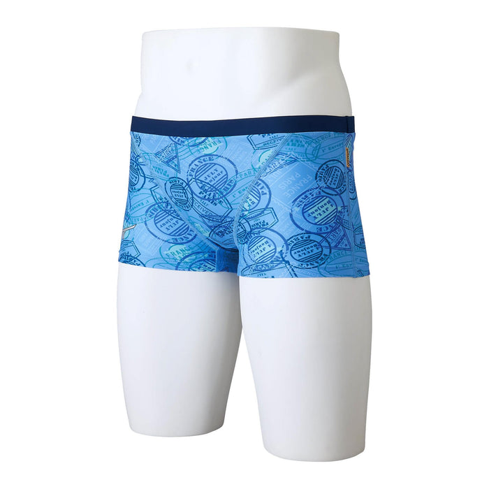 Mizuno N2MBA566 Men's Light Blue Swimsuit Short Spats Ri Collection M Polyester_3