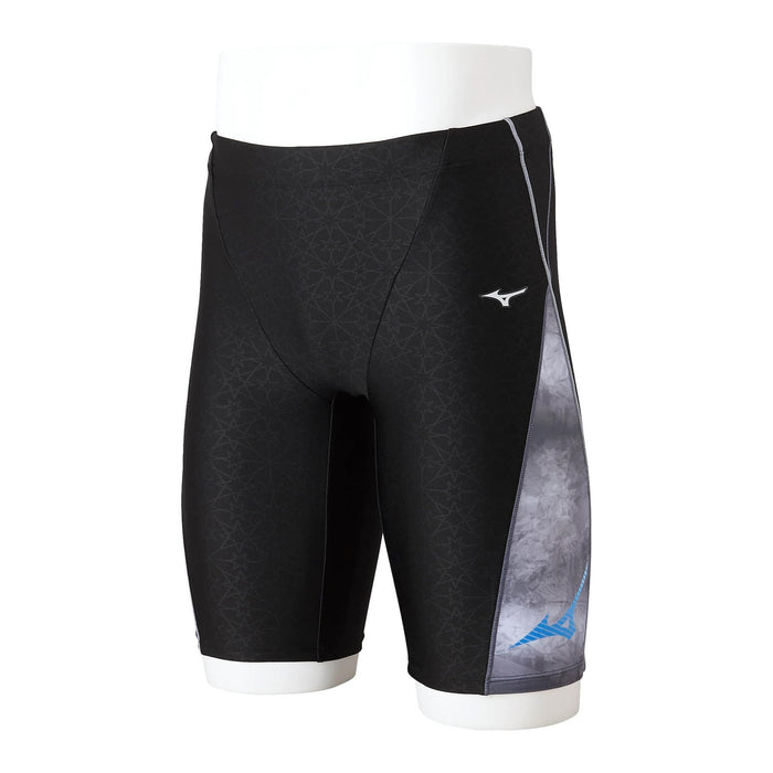 Mizuno N2JBA606 Men's Swimsuit Half Spats Stroak One Black/Black Rain M NEW_1