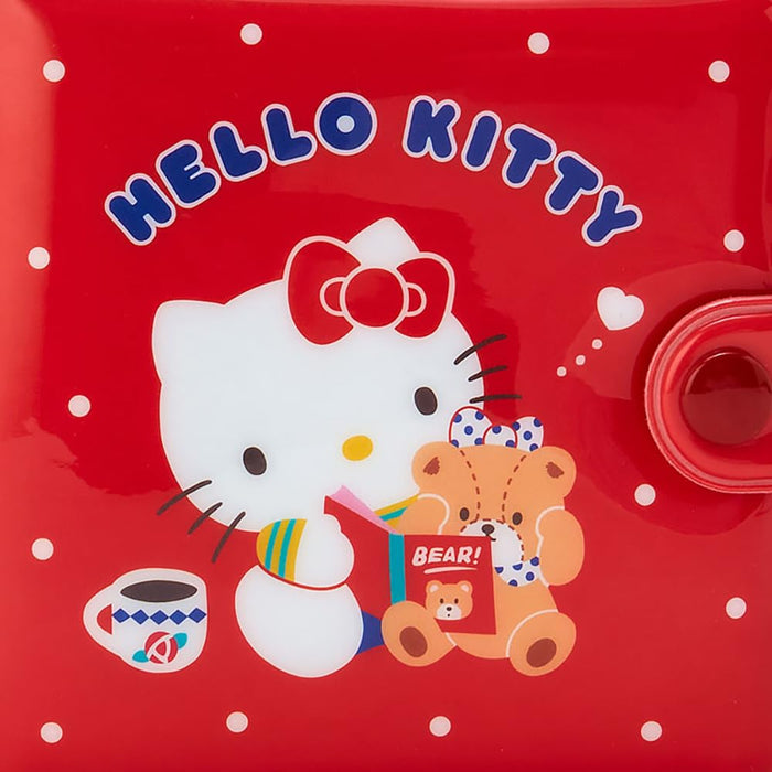 Sanrio vinyl wallet Hello Kitty 9x1.5x9cm Red PVC Snap Button Closure CardFolder_4