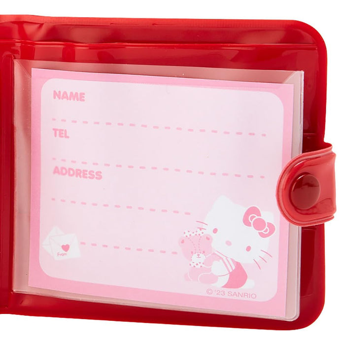 Sanrio vinyl wallet Hello Kitty 9x1.5x9cm Red PVC Snap Button Closure CardFolder_6