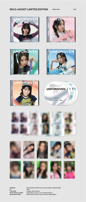 [CD] UNFORGIVEN Member Solo Jacket Edition SAKURA with 5 Cards UPCH-89543 NEW_2