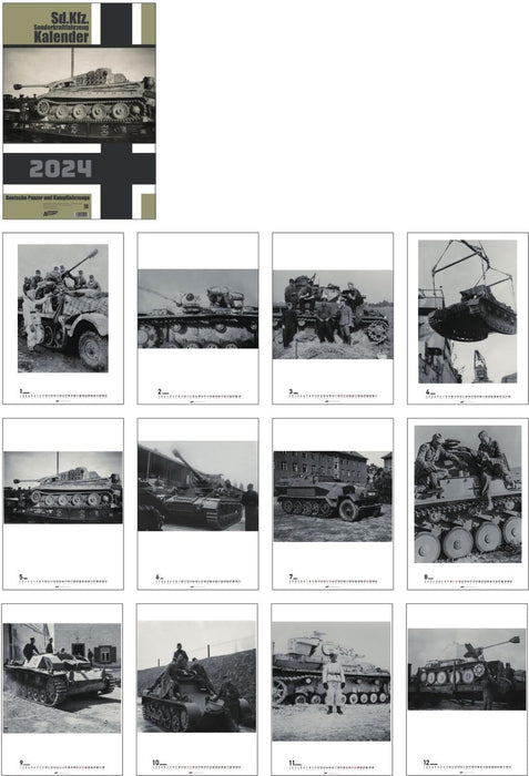 Asunarow Model Kalender 2024 Sd.Kfz.Sonderkraftfahzeug Hobby Goods 73 A3 size_3
